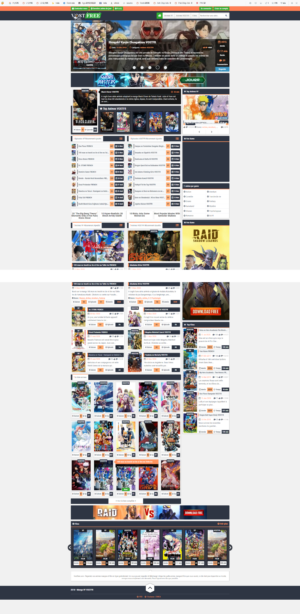 vostfree regarder vos animes en entier vf et vostfr 2020