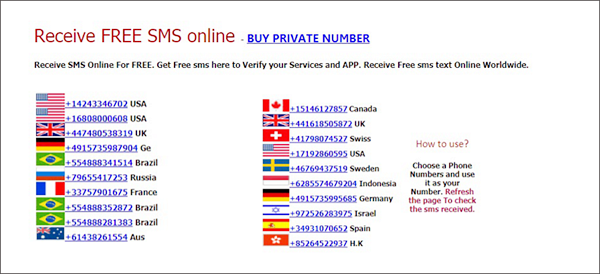 Utilisation de Receivefreesms.com pour vous aider &agrave; recevoir des SMS en ligne gratuitement.
