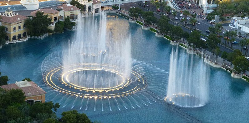 Les fontaines Bellagio c&eacute;l&egrave;bres dans les films