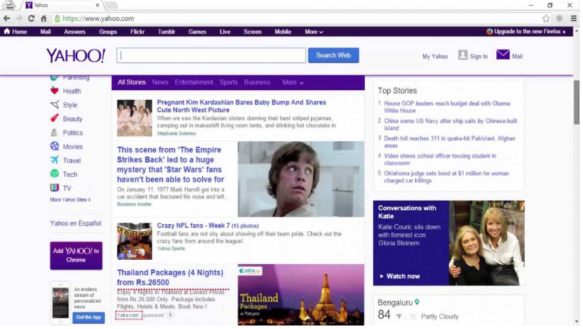 sites Web les plus visit&eacute;s au monde  : yahoo.com