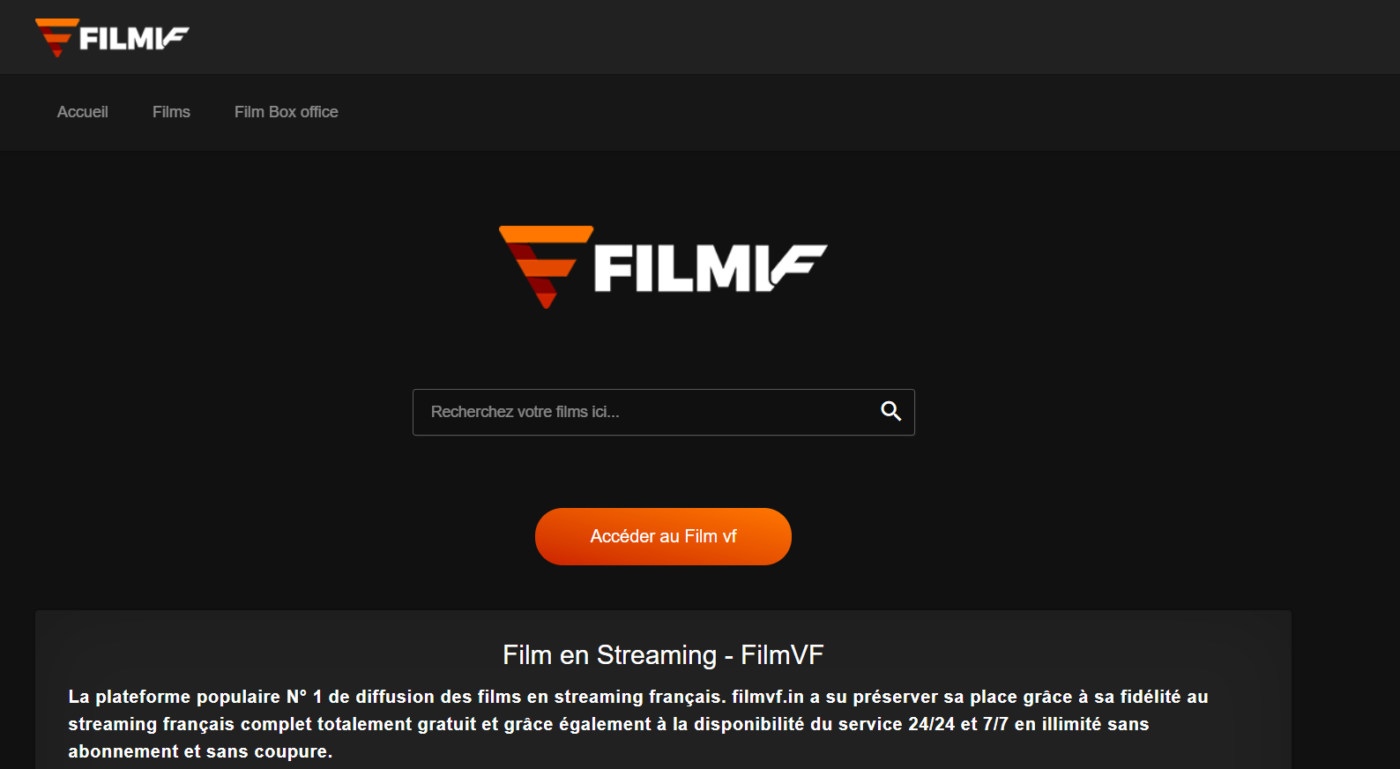 accueil du site filmvf.in