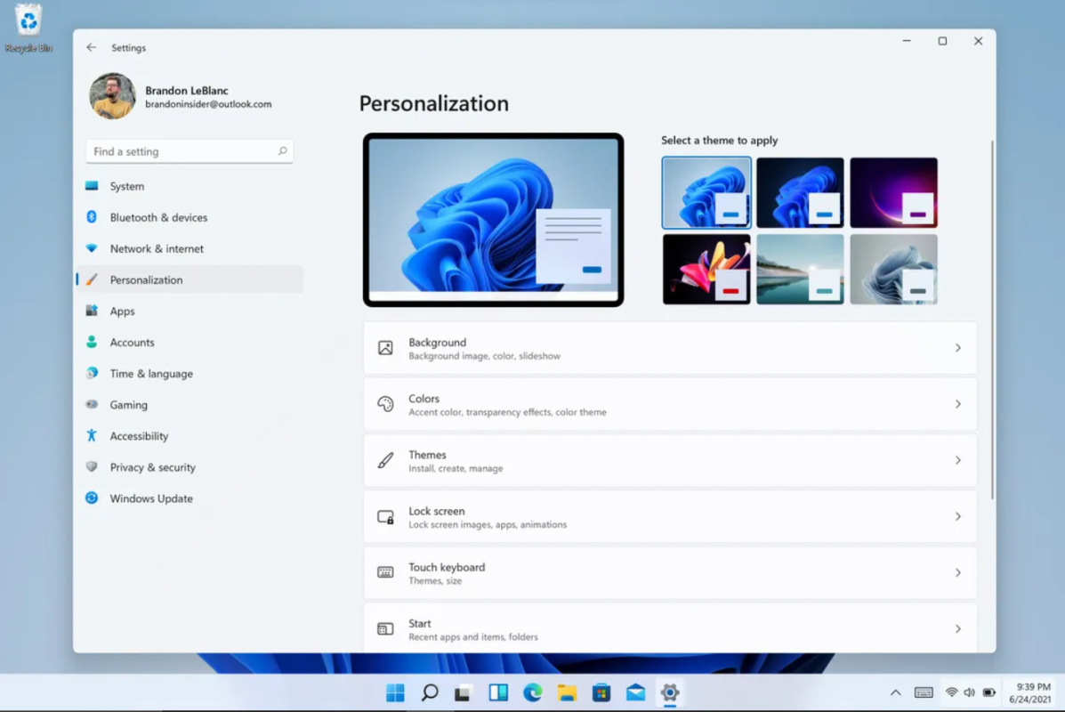 personnalisation windows 11