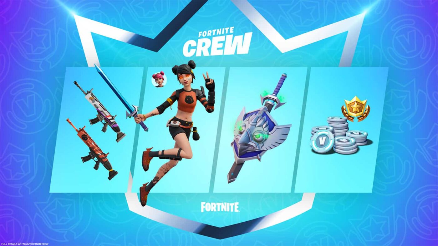 Cosm&eacute;tiques Fortnite Crew Ao&ucirc;t
