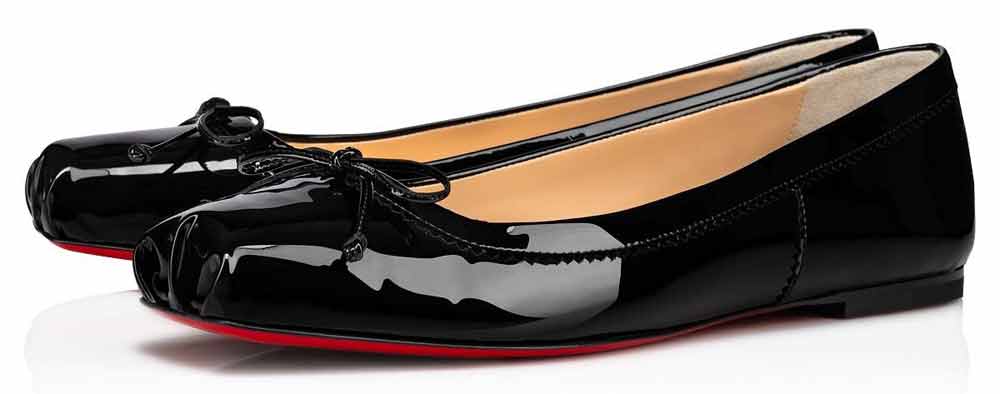 ballerines en cuir verni noir