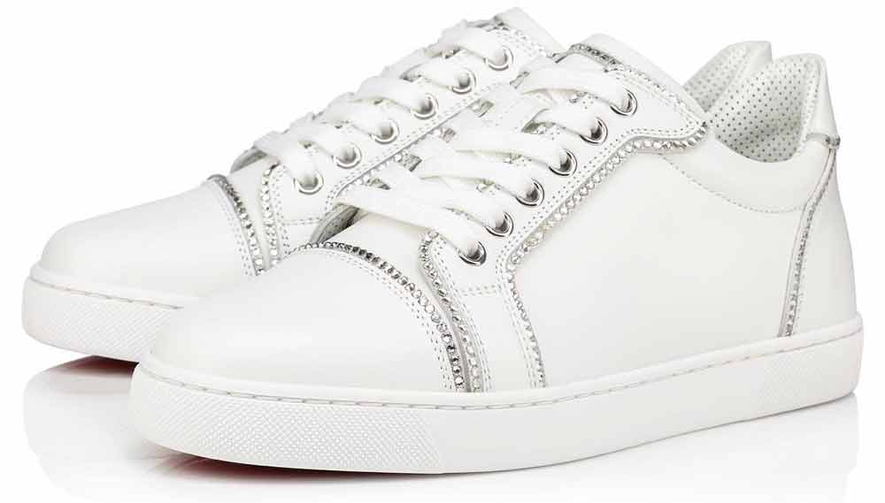 baskets blanches avec strass
