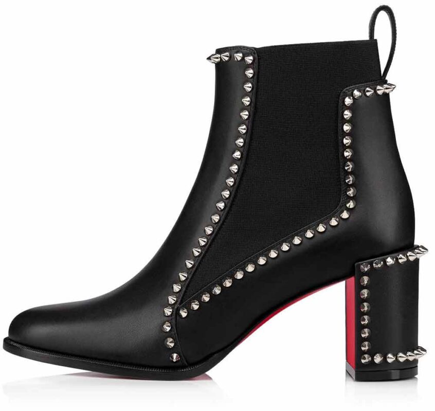 bottines en cuir avec clous