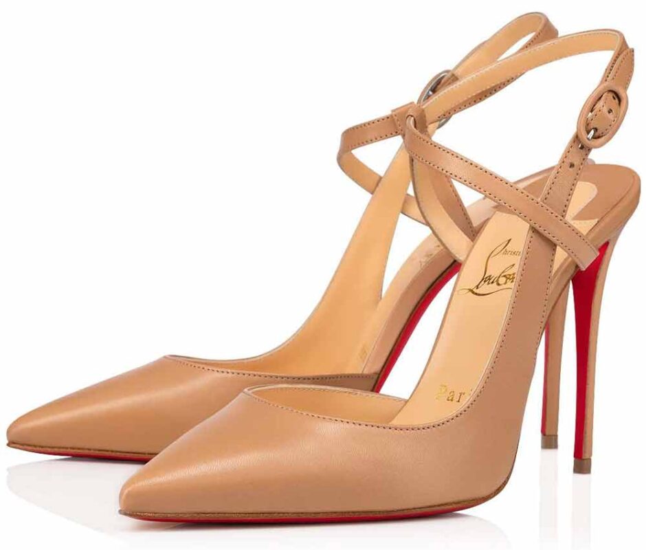escarpins en cuir nude