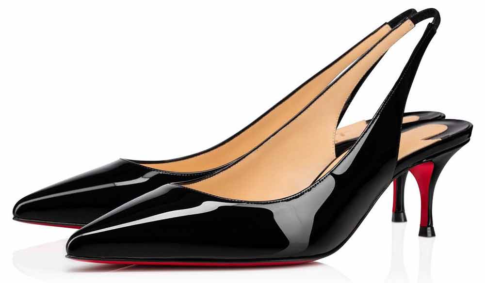 escarpins en cuir verni noir