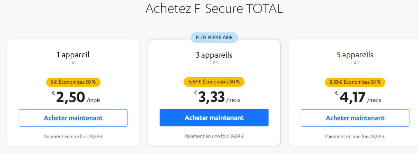 f secure prix