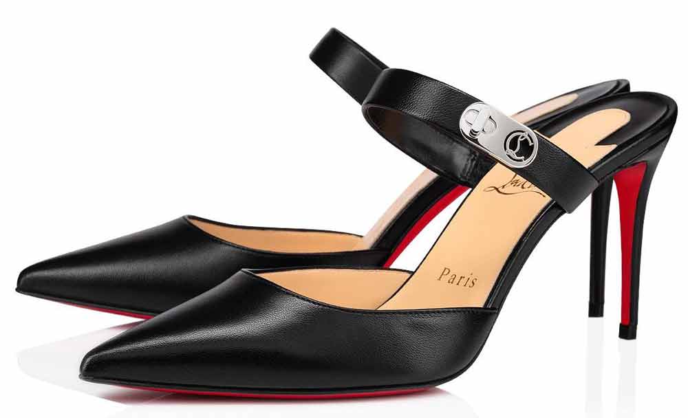 mules noires &agrave; talons aiguilles