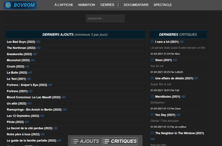 accueil site bovrom