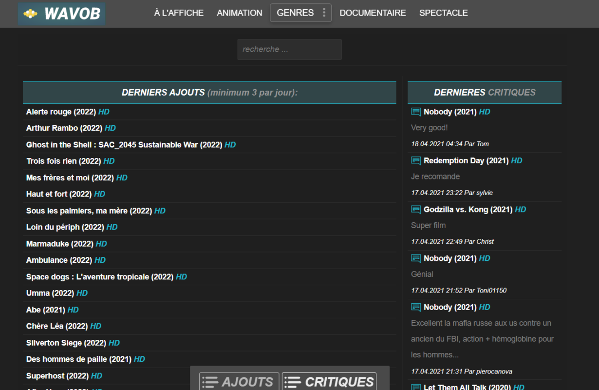 Meilleurs sites de streaming gratuit films et séries TV en 2024 wavob