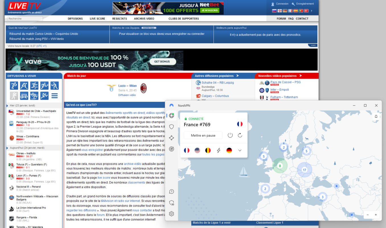 LiveTV: Guide ultime pour matchs en direct en ligne live tv nordvpn