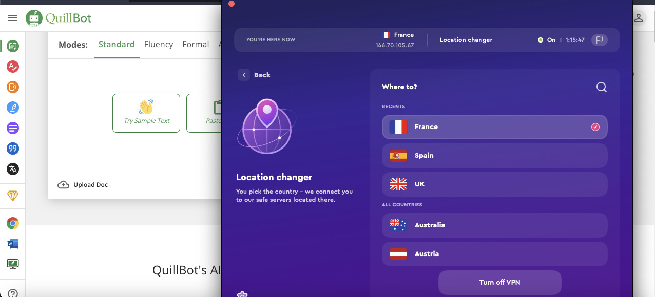 quillbot clear vpn